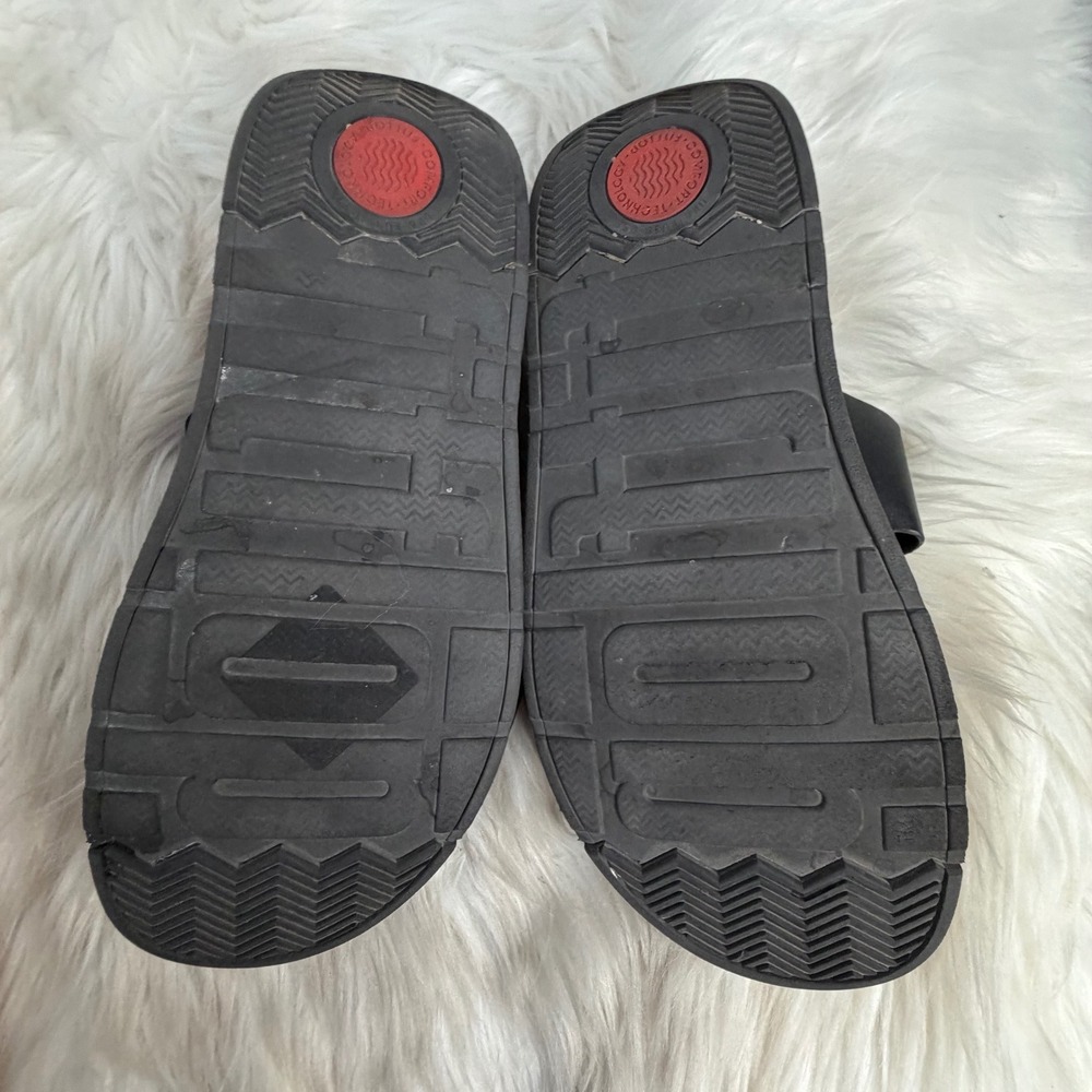 FitFlop Pilar Leather Buckle Platform Slides Black HE8-001 US 8 - Picture 5 of 5